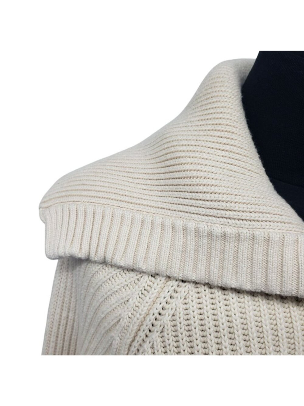 G. Label by Goop GWYN Cream Bella Button Bomber Cardigan Sweater Minimalist - Picture 13 of 16
